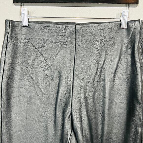 Topshop Faux Leather Pants Leggings Side Zip Black - 8 - Picture 4 of 4
